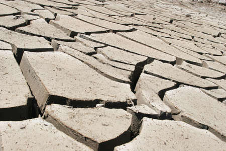 Dry earth with deep cracks