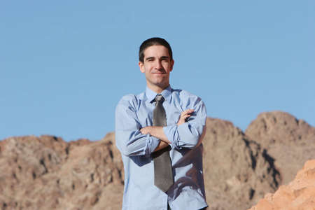 Young happy businessman with confident attitudeの写真素材