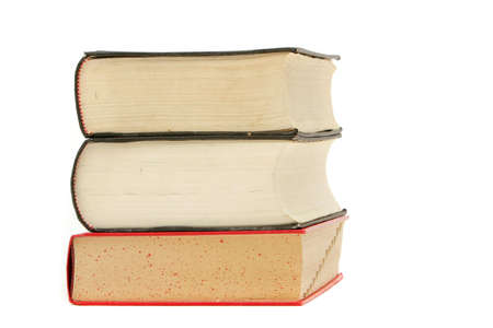 Stack of books isolated on white background