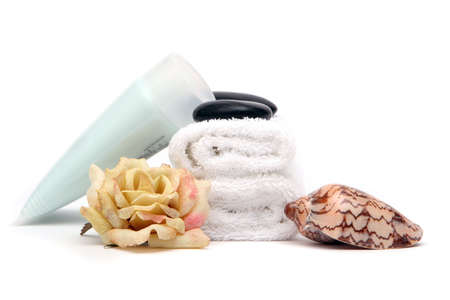 Spa objects isolated on white backgroundの写真素材