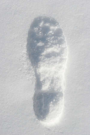 Footprint in the snowの写真素材