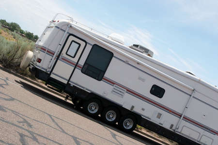 Recreational vehicle on the road