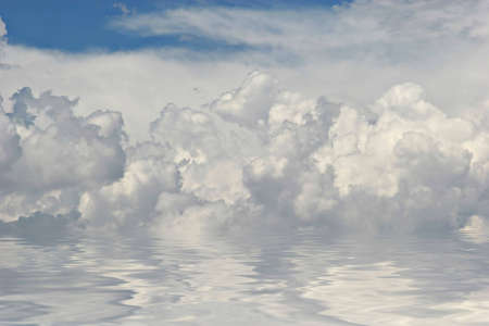 Beautiful white cloudsの写真素材