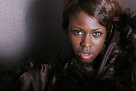 Sexy black woman portraitの写真素材