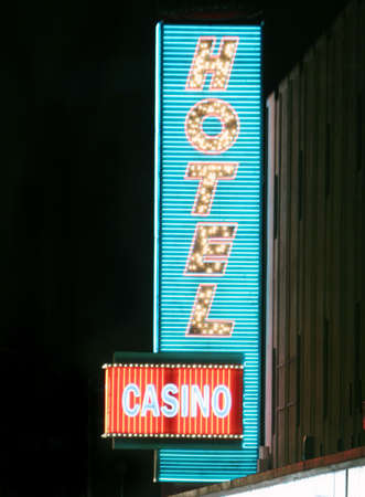 Neon light casino and hotel signの写真素材