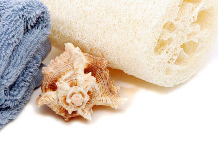 Various spa items on white backgroundの写真素材