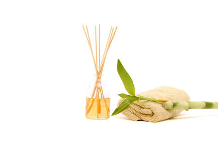 Various spa items on white backgroundの写真素材