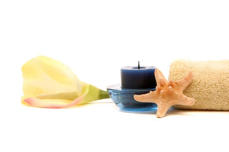 Various spa objects on white backgroundの写真素材