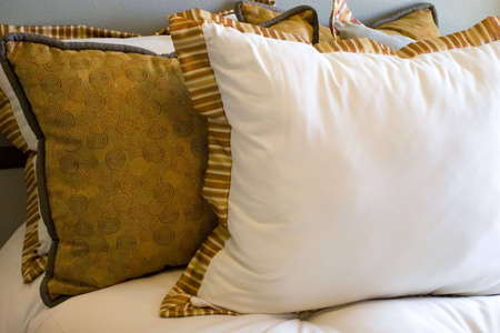 Pillows on a bed