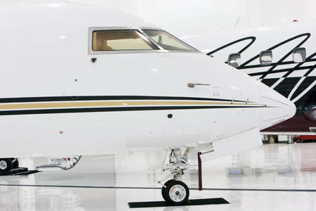 Luxury private jet parked