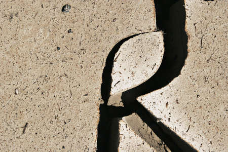 Deep crack on dry earthの写真素材