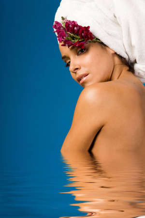 Beautiful woman in day spa