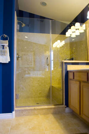 Modern bathroom in a houseの写真素材