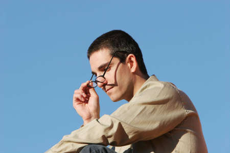 Young businessman with glassesの写真素材