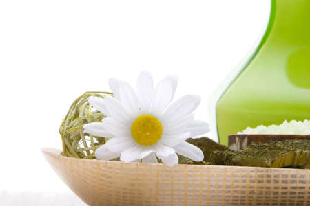 Spa objects on a trayの写真素材