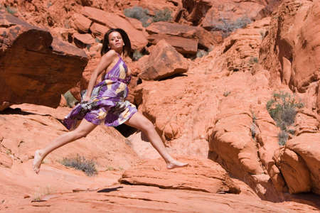 Sexy brunette woman in fashionable dressの写真素材