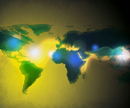 abstract technology background of the world mapの写真素材