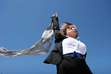 Young businesswoman in fashionable outfitの写真素材