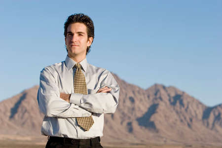 Young attractive businessman in suitの写真素材