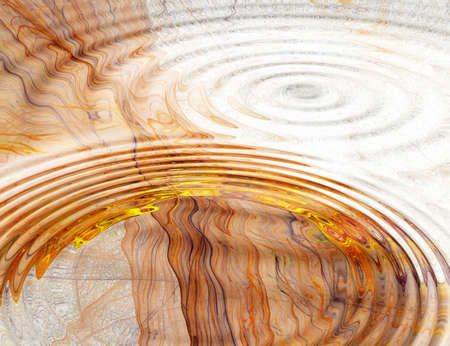 Water ripples on fractal graphicの写真素材