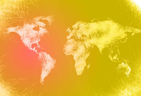 Computer generated world map illustrationの写真素材