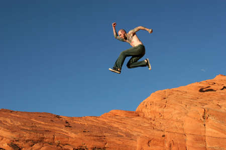 Male model with tattoos on his bodyの写真素材
