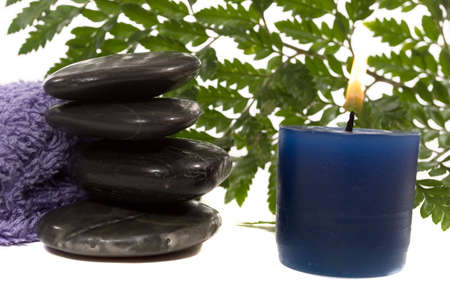 Various spa objects on white backgroundの写真素材