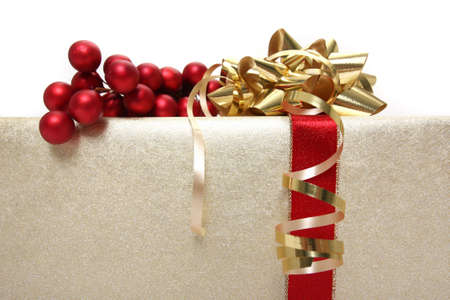 Christmas gift on white background