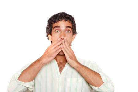 Man with a surprised expressionの写真素材