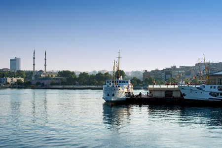 A passenger boat in Istanbul Turkeyの写真素材