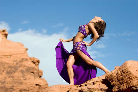 Sexy bellydancer in a beautiful outfitの写真素材