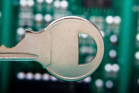 Concept shot of a key locking internet securityの写真素材
