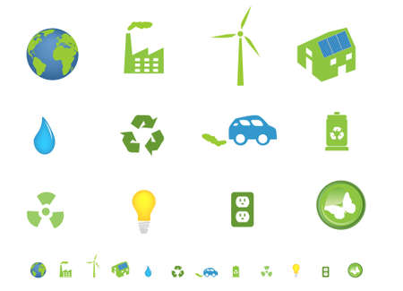 Environment friendly ecological icon setのイラスト素材