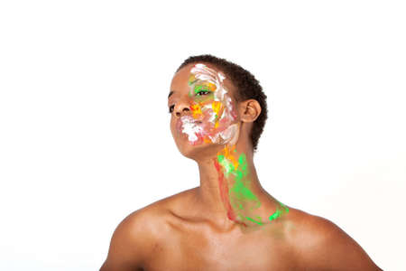Beautiful black woman in facepaint