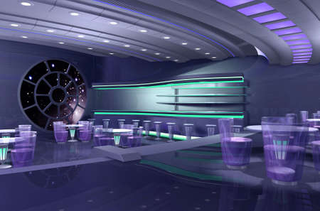 3D rendering of a spaceshipの写真素材