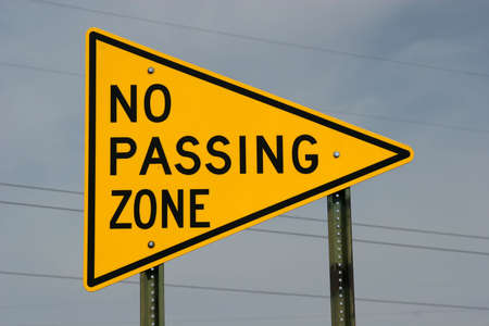 No passing zone highway road signの写真素材