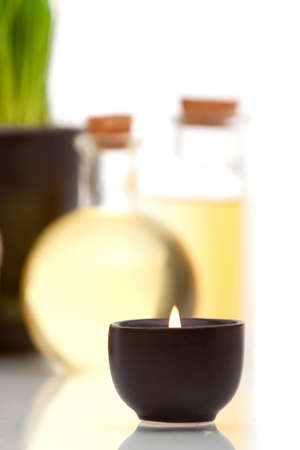 Various spa items on white backgroundの写真素材