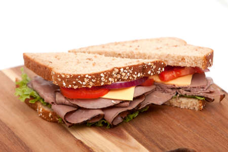 Roast beef sandwich with all the fixingsの写真素材