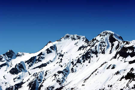 Snowy mountain peaks in Alaska