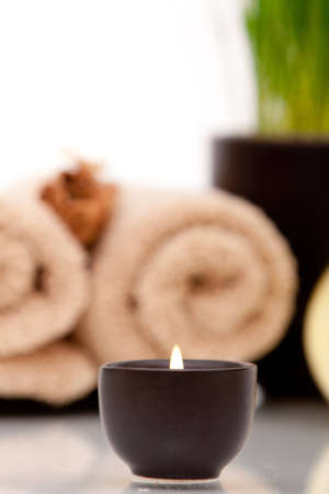 Various spa items on white backgroundの写真素材