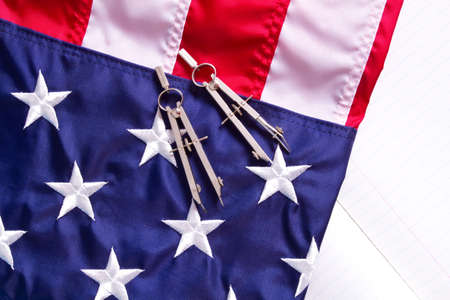 American flag closeup indoor shotの写真素材