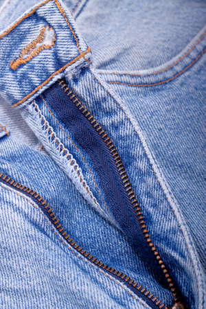 Blue jean pants close up shot in studioの写真素材