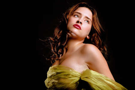 Gorgoeus young woman with long hairの写真素材