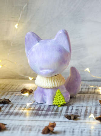 new year fairy fox in decorationsの写真素材