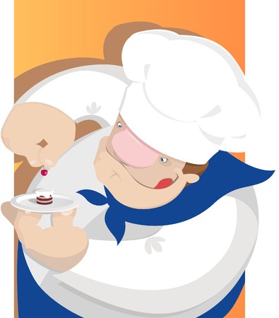 Vector illustration of Baker is making delicious dessertのイラスト素材