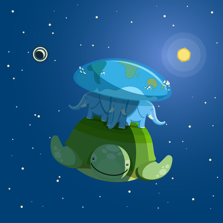 Ancient idea of the world. のイラスト素材