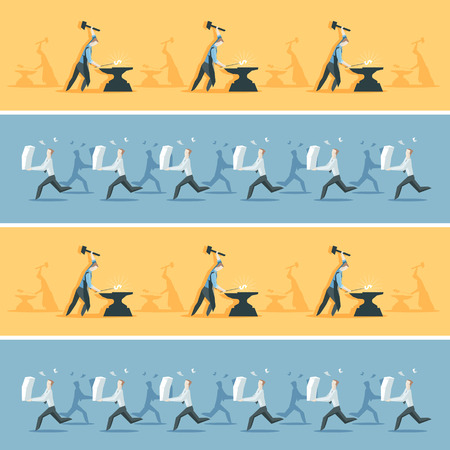 Business pattern with clerks and workers. のイラスト素材