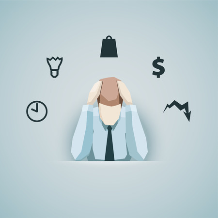 Business concept - Businessman in stress vector. のイラスト素材