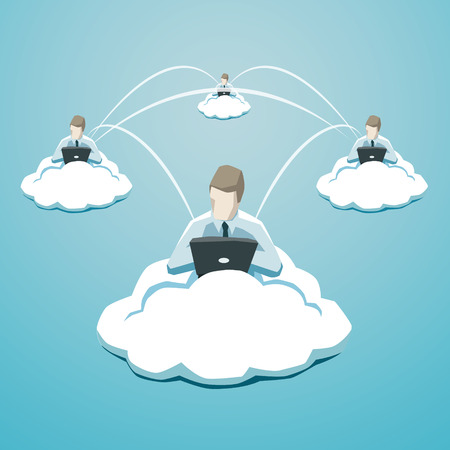 Business use of cloud technology. EPS 10 fileのイラスト素材