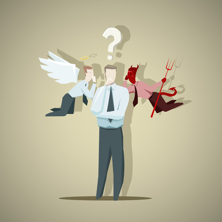 Difficult decision of businessman. EPS 10 fileのイラスト素材